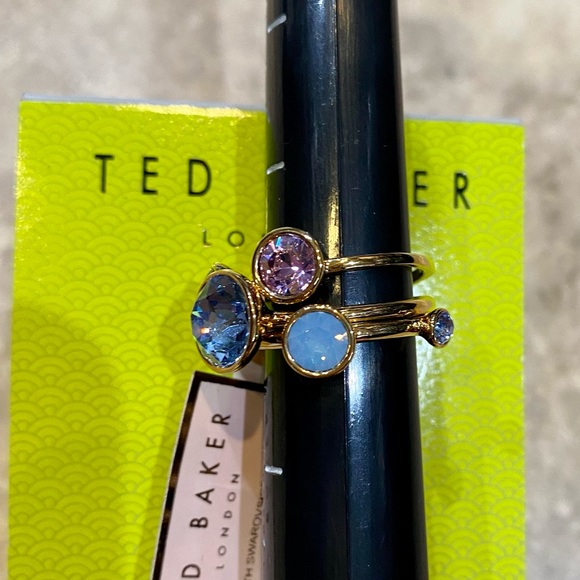 🆕 Ted Baker London ‘Jackie' Jewel Stack Rings - M/L - Picture 11 of 13